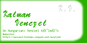 kalman venczel business card